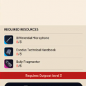 Research station level 2 >3 All Items：Differential microphone*3 Exodus technical handbook*3 Bully fr