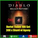 Duriel Ticket 100 Set [300 x Shard of Agony ] Season 8
