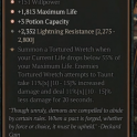 3GA Sashes of the Wretched (11/15) GA Willpower GA Maximum Life GA Potion Capacity 2352 lightning re
