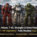 Vulcan / Hellcat / T-65 / Strangler / Union Power Armor Sets (1–4★ Legendary) | Fully Modded |