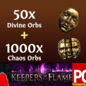 ✅  MEGAPACK 50 Divine orb + 1000 Chaos orbs ⭐ POE 1 ⭐ Keepers of the Flame Softcore ⭐ Instant