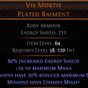 RISE OF THE ABYSSAL Vis Mortis UNIQUE CHEST LVL 58 REQ MINIONS GET DAMAGE BUFF MINION  WITCH CHEST