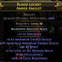 INFERNALIST MINION LICH AMULET +3 MINION SKILLS 46 SPIRIT 42% MAX ENERGY SHIELD 15 STR 6 INT 34% COL