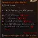 S10 - 3GA Amulet Willpower/Envenom/Call of the Wild