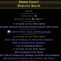 DUELING WAND +5 ALL SPELL SKILLS MAX MANA CAST SPEED CRIT CHANCE SPELL DAMAGE EXTRA COLD+FIRE DMG