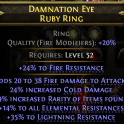 RARITY RING 39% RARITY FOUND HIGH FIRE DMG 24% COLD DMG 14% ALL RES 24% FIRE 35% LIGHTNING RESIST