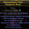 LIGHTNING SPEAR AMAZON RING 40 LIGHT DMG 101 LIFE 136 ACCURACY 19% RARITY 15 DEX 16 INT 7% ALL RES