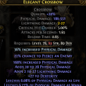 RISE OF THE ABYSSAL ELEGANT CROSSBOW 600 DPS 27 DEX LIGHT DMG LIFE + MANA LEECH MERCANARY WEAPON