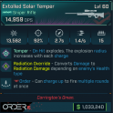 Solar Temper [radiation override, order rounds] order sniper