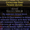 PRIMED QUIVER HIGH COLD DMG +2 PROJECTILE SKILLS 40% BOW SKILL DMG 39% PROJ SPEED CRIT BONUS PIERCE