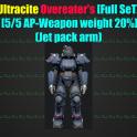 Ultracite Overeater's [Full SeT] [5/5 AP - Weapon weight 20%](Jet pack arm)[Power Armor]