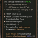 3GA Eaglehorn (100/150) *5 Penetrating Shot* *30% Attack Speed* *82.5% Chance Cast Twice* 2 malice