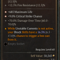 2GA DoT Shock Ring – Max Roll 70% DoT / Crit / HP