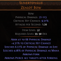 DAWN OF THE HUNT Slivertongue Zealot Bow UNIQUE BOW LVL 39 REQUIRED RANGER BOW HUNTRESS BOW AMAZON