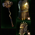 (Circle of Fortune) Sunforged 3 Set Items - Sunforged Hammer + Sunforged Cuirass + Sunforged Greathe