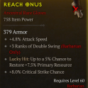ANCESTRAL BARB GLOVES LVL 60 +3 DOUBLE SWING CRITICAL STRIKE CHANCE ATTACK SPEED RESTORE RESOURCE
