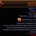 2 socketed Sacred Flame Shrine Sceptre 55%+ extra fire damage Lightning Spear Bleed Blood mage