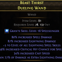 +5 LIGHTNING SKILLS 27 EXTRA LIGHT DMG 87 LIGHTNING 80 SPELL DMG 59 CRIT 31 CAST SPEED STORMWEAVER