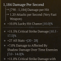ANCESTRAL NECRO WAND 1184 DPS CRITICAL STRIKE DAMAGE ALL STAT CRIT DMG WITH BONE SKILLS SHADOW DMG