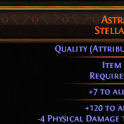 PERFECT 120 ALL ATTRIBUTES (127 TOTAL) ASTRAMENTIS STELLAR AMULET UNIQUE AMULET lvl 24 REQUIRED