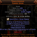 DAWN OF THE HUNT 20% QUALITY TANGLETONGUE TOTAL 26% CRITICAL HIT CHANCE (max is 25%) DEADEYE SPEAR