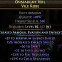 556 ENERGY SHIELD CHEST 50 SPIRIT 23 INT 32 FIRE 23 COLD RESISTS WITCH SORCERESS LICH INFERNALIST