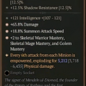 3GA Ring of Mendeln (5212/6435) *2 Skeletal Warrior Mastery* *63.8% Damage* *18.8% Summon Attack Spe