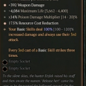 2GA Sepazontec (100/120) GA Weapon Damage/GA Resource Cost Reduction/4084 max life 14% poison dmg mu
