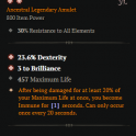 SEASON 10 2 GA SPIRITBORN AMULET GA +3 BRILLIANCE GA 23.6% DEXTERITY
