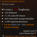 4GA Gloves GA(Vulnerable Damage Multiplier/Willpower/Lucky Hit Chance/Lightning Resistance)
