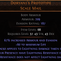 RISE OF THE ABYSSAL Doryani's Prototype Scale Mail UNIQUE CHEST LVL 37 REQ UNIQUE BODY ARMOUR
