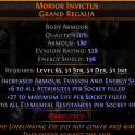 5 SOCKETED MORIOR INVICTUS CHEST 6% ALL ATTRIBUTES 27 MAX LIFE 5% ALL RESISTANCES TO PER SOCKET FILL