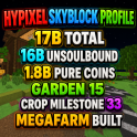 10% DISCOUNT⚡SKYBLOCK PROFILE ⚡ 16 BILLION UNSOULBOUND ⚡17 BILLION TOTAL ⚡1.8B PURE COINS