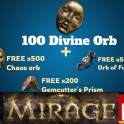{NICE PACK}: 100 Div + Free(500 Chaos + 500 fusing + 200 Gemcutter's)/ POE 1   Mirage Softcore