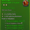 S15-SC | 2GA BERU Of Abaddon's Flesh |+4 Hellfile Skills +3500 Lightning Res
