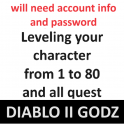 Leveling from 1 to 80 + Quest  | Need 24 hours + your acc info|pw | Project Diablo 2 S9 Softcore