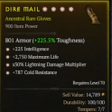 4GA Gloves GA(Lightning Damage Multiplier/Intelligence/Maximum Life/Cold Resistance)