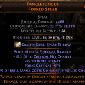 DAWN OF THE HUNT TANGLETONGUE UNIQUE SPEAR LVL 26 REQ HUNTRESS WEAPON AMAZON WEAPON FORKED SPEAR