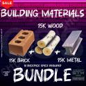 Bundle Building Materials Wood Brick Metal 15k Each  [ Delivery to PSN/XBOX/PC ]