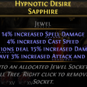 MINION JEWEL FOR WITCH 14% SPELL DMG 4% CAST SPEED 15% MINION DAMAGE 3% MINION ATTACK SPEED