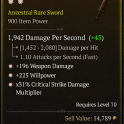3GA Sword GA Critical Strike Damage Multiplier/GA Weapon Damage/GA Willpower and one empty slot