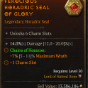Legendary Horadric Seal (6 CHARM SLOT) - Chains of Horazon - 7% Maximum Wrath - Base: 14% Damage