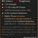 3GA Might of Qual-Kehk (82/100) GA Strength/GA Lucky Hit Chance/GA Cooldown Reduction 613 fire res