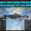 Vampire's Auto Enclave Plasma Rifle (+50% critical damage/25% less VATS AP cost)