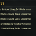 [PC] 5x Shielded Lining Underarmor Plans Bundle (BoS, Casual, Marine, Operative, Raider)