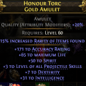 LIGHTNING SPEAR AMULET RANGER AMULET +3 PROJECTILES SKILL 50 SPIRIT 65 LIFE 171 ACCURACY 31 INT 7DEX