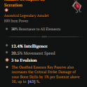 SEASON 10 1 GA MINION NECROMANCER AMULET +3 EVULSION 13% INTELLIGENCE BONE SPIRIT NECROMANCER AMULET