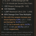 2GA Asheara's Khanjar (48/50) GA Damage Over Time Multiplier/GA Dexterity/102 weapon dmg 1307 max li