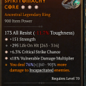3GA Ring GA Vulnerable Damage Multiplier GA Critical Strike Chance GA Strength and one reroll stat
