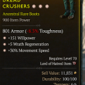 3GA Boots GA Willpower/GA Movement Speed/GA Wrath Regeneration and one empty slot